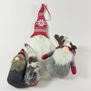 4 Christmas Gnome Decor Reindeer Snowflakes Wall Hanging Holiday